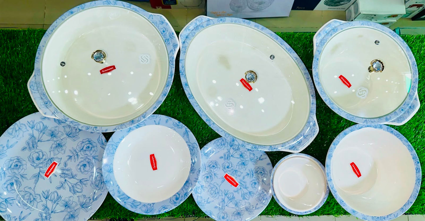 Premium Full Print Melamine Dinner Set – 88 Pieces