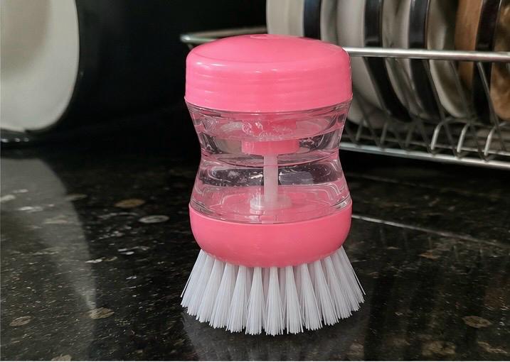 Liquid Soap Dispensing Cleaning Brush – Refillable Kitchen Dish Scrubber