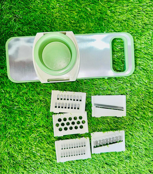 5-in-1 Multipurpose Vegetable Cutter – Manual Slicer, Grater & Julienne Kitchen Chopper