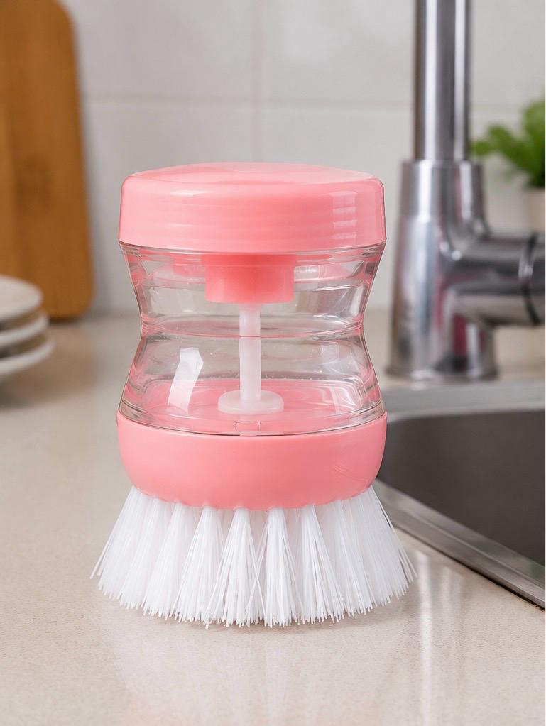 Liquid Soap Dispensing Cleaning Brush – Refillable Kitchen Dish Scrubber