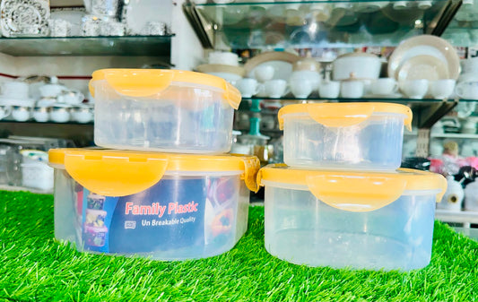 4-Piece Plastic Food Storage Bowl Set with Locking Lids – Airtight Kitchen Storage Containers