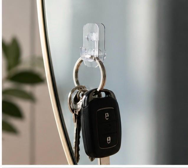 6-Piece Transparent Mirror Wall Hooks – Self-Adhesive Multipurpose Hanging Hooks